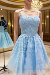 Short Light Lace Semi Formal Prom Dresses, Short Lace Graduation Homecoming Dresses